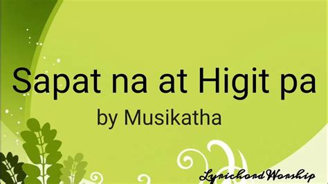 Sapat na at Higit Pa .
